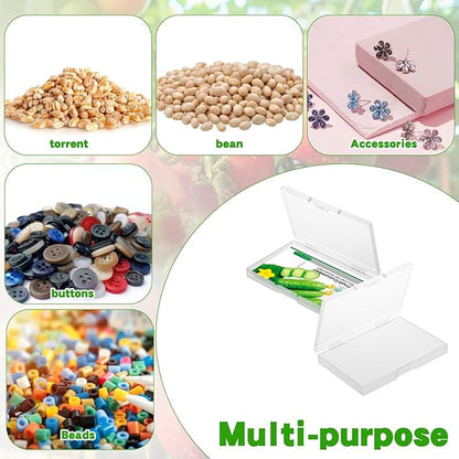 24 Slot Seed Storage Organizer Box with Dual Zipper Bag, Garden Seed Organize Sealed Bags and 160 Pcs Label Stickers Saving Container Keeper Set for Garden Vegetable Flower Plants