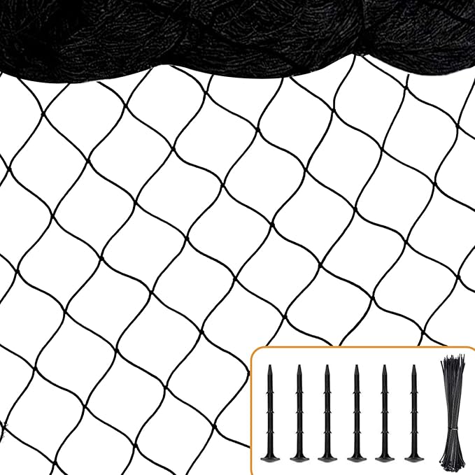 Bird Netting 25'x100' with 2.4" Square Mesh Chicken Coop Nettings, Poultry Netting Heavy Duty Nylon Nettings, Hawk Net for Chicken Run, Deer Fence Garden Fruit Tree Net