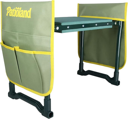 Garden Kneeler and Seat with 2 Tool Bags, 10.2" Widen Heavy Duty Thicken Soft Kneeling Pad, 2-in-1 Folding Garden Stool, Outdoor Yard Work Seat, Ideal Gardening Gifts for Mom, Women, Grandma