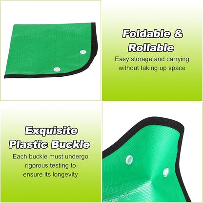 HARFINGTON 3pcs Repotting Mat 13" x 13" PE Cloth Waterproof Plant Repotting Mat Foldable Portable Gardening Potting Tray with Plastic Buckle for Indoor Plant Change Soil Watering, Green