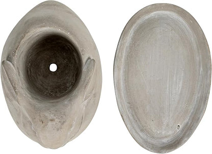 Creative Co-Op Cement Rabbit Planter with Saucer (Set of 2 Pieces)