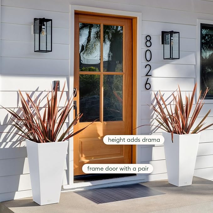 Veradek V-Resin Indoor/Outdoor Taper Planter (26 inch, White)