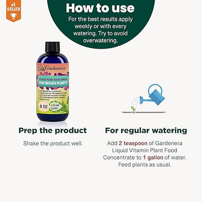 Gardenera Plant Growth Superfood for Peace Lilies with 18 Vitamins & Minerals - Organic Plant Food Fertilizer - Micro-Fungi and Bio-Organisms for Peace Lily Plant Care & Growth Enhancement - 32oz