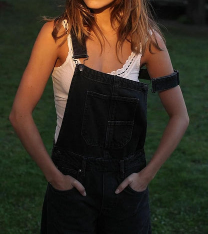 loveimgs Women Y2k Baggy Barrel Jeans Overalls Wide Leg Denim Pants Bib Overalls Jumpsuit Boyfriend Patchwork Jeans