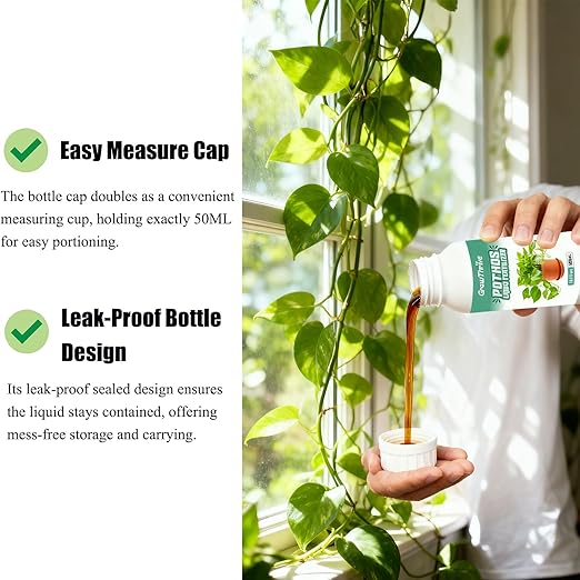 Professional Liquid Pothos Plant Fertilizer, Liquid Plant Food for Houseplants, Snake Plants, Peace Lilies, Flowers, Multi-Purpose Blend & Gardening Supplies 10oz(300ML)