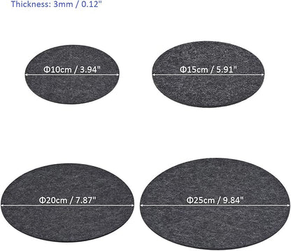 8 Pack Planter Coasters Set Felt Round Flowerpot Drip Pad Mat Apply to Outdoor/Garden (4" 6" 8" 10", Gray)