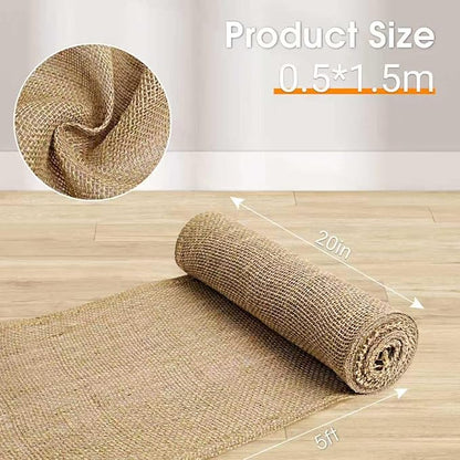 Gardening Burlap Roll - Multipurpose Natural Burlap Fabric (20 Inch x 5 Feet)