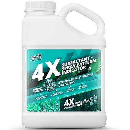1 Gallon 4X Spray Pattern Indicator Dye + Surfactant, Makes 128 Gallons of Wetting Agent for Lawn & Turf Mark - Effective Spray Indicator, Liquid Blue Dye for Marking Turf, Easy to Mix & Apply