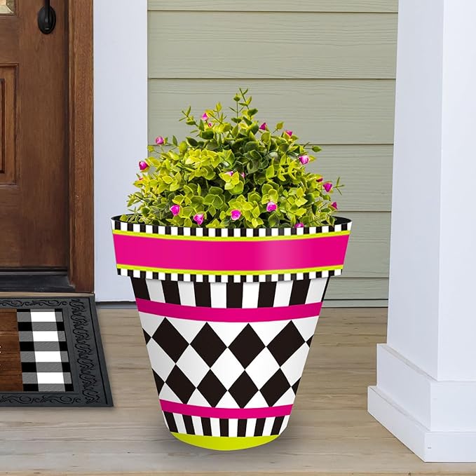 Briarwood Lane Neon Checkerboard Large Planter