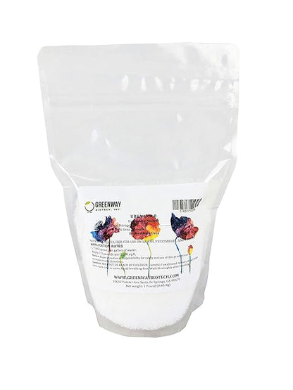Greenway Biotech Urea Fertilizer Plant Food - High Efficiency 46% Nitrogen 46-0-0 for Indoor, Outdoor Plants - Prilled Aqua Regia Gold Refining 99.9% Water Soluble Garden Lawn Fertilizer- 1 Pound