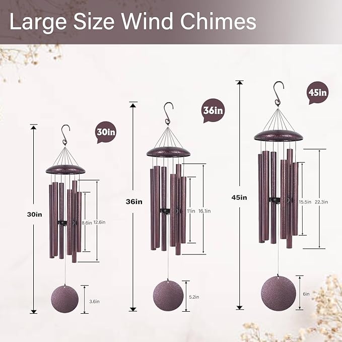 ASTARIN 30/36/45inch Personalized Memorial Wind Chimes for Loss of Loved One, Memorial Gifts for Loss of Mother/Father, Sympathy Gifts for Funeral Condolence Bereavement Grief, Produced in USA