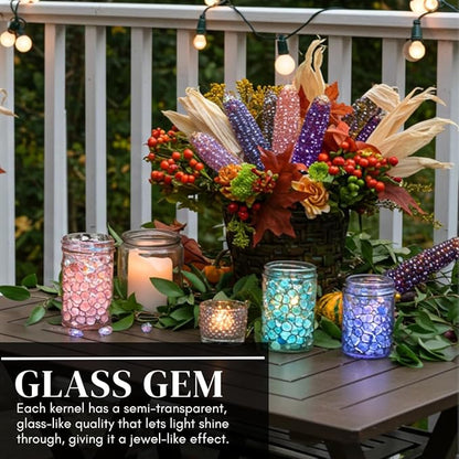 Glass Gem Indian Corn Seeds – 125+ Non-GMO Seeds – Vibrant Multi-Colored Translucent Kernels – Heirloom Variety – Ideal for Gardening, Decor & Crafts