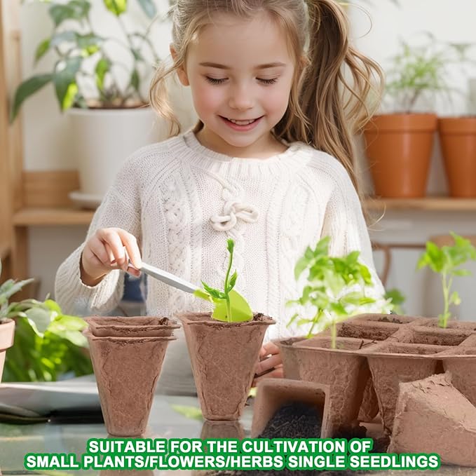 240 Cells Seed Starter Tray Kit, Biodegradable Peat Pots for Seedlings Trays, Plant Starter Seed Germination Kit with 40 Labels and 2 Transplant Tools (20, 240 Cells)