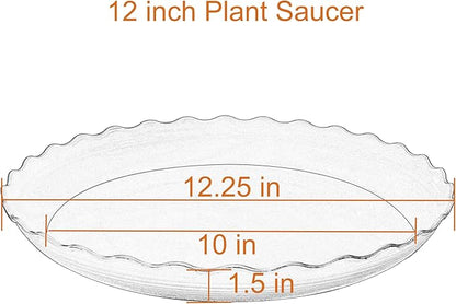 6 Pack of 12 inch Plant Saucer Plant Tray, Plastic Plant Saucer, Heavy Duty Plant Tray for Pots, Plant Saucers for Indoors Planter, Garden Water Plate Bowls (Terracotta)