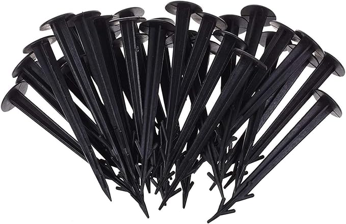 COSMOS 50 Pcs 4.5 Inches Multifunctional Plastic Yard & Garden Stakes Anchors for Plant Support, Holding Down Tents