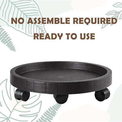 20.5 Inch Planter Caddies Rolling Saucer Caddy with Wheels, Heavy Duty Wheeled Stand for Potted Plant, Round Coaster Roller Base Tray with Casters, Flower Pot Dolly Holder for Indoor Outdoor