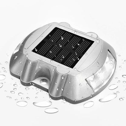 JIGUOOR Solar Deck Lights LED Driveway Lights Solar Powered Dock Light Outdoor IP68 Waterproof Road Markers for Step Sidewalk Stair Boat Garden Ground Pathway Yard (White, 1 Pack)
