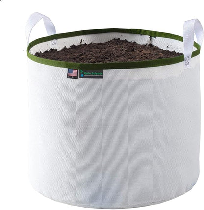 Grow Bag 7 Gallon, Planting Pots - Colorful Plant Grow Bags Pots Gardening Vegetable - Air Pruning Mesh Fabric Plant Container - (White/ODGreen)