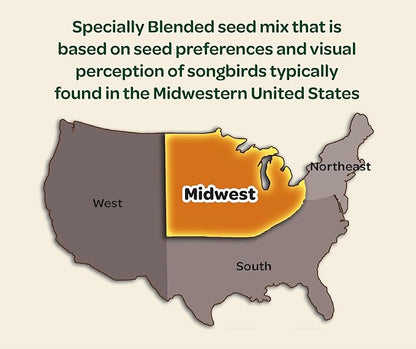 Kaytee Midwestern Regional Seed Blend for Cardinals, Finches, Chickadees, Woodpeckers and Other Outside Wild Birds, 14 Pound Box