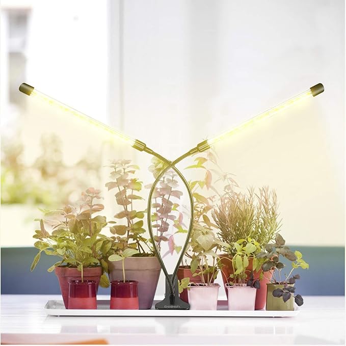 bseah Grow Light Plant Light Indoor Plants, Full Spectrum Clip Plant Growing Lamp, 10-Level Dimmable, Auto ON & Off Timer (2 Pack)