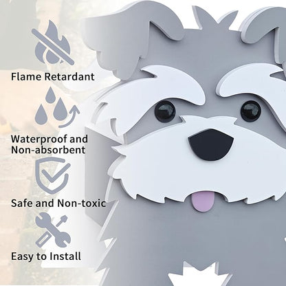 Schnauzer Gray Dog Planter, Cute Animal Shape Flower Planters, Plant Pots for Indoor/Outdoor Garden Decor, Unique Gifts/Souvenirs for Pet Lovers
