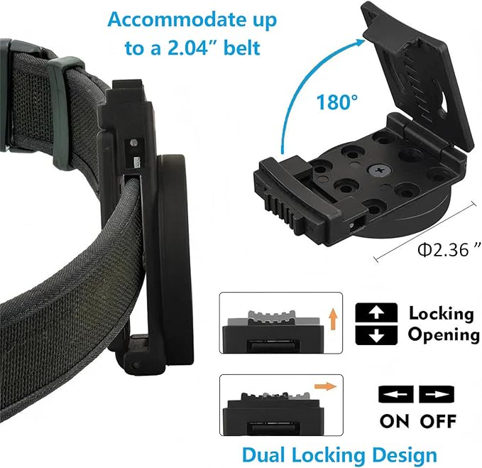 Tool Holster Belt Clip,Heavy-Duty Magnetic Tool Holder,Anti-Slip Strong Magnetic Clips Tool Belt Accessories for Hammer Screwdrivers Adjustable Wrench Heavy Tools Hardware(2 Pack)