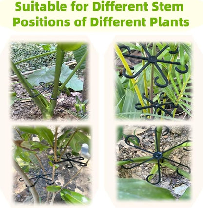 12 PCS Plant Stem Support, Plant Stakes for indoor Plants Plant Clips for Climbing Plants, Plastic Monstera Plant Support Accessories for Potted indoor Plant in Various Growth Stage(4 Sizes, 3 Colors)