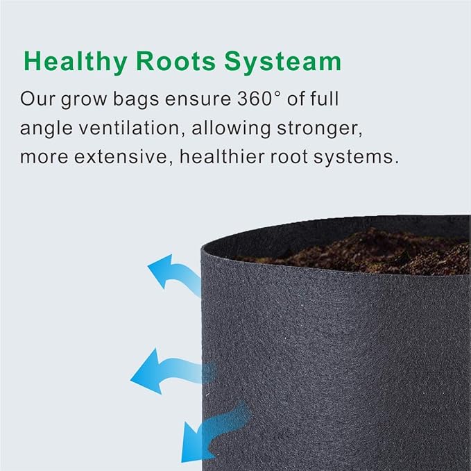 3 Gallon 12-Pack Round Fabric Fabric Aeration Pots Container for Nursery Garden and Planting Grow