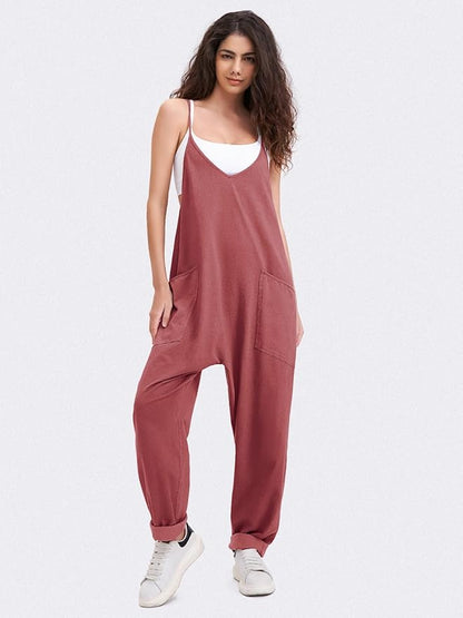 EXLURA Womens Casual Summer Jumpsuits 2026 Romper Bib Outfits Beach Vacation Denim Trendy Fashion Overalls with Pockets