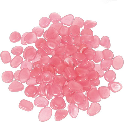 PATIKIL Glowing Stones, 300 Pcs Glow in The Dark Rocks for Indoor Outdoor Fish Tank Decorations Garden Yard Landscaping Gifts for Friends, Pink