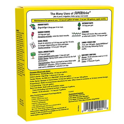 SUPERthrive Plant Vitamin Solution 4 oz. + Organic 4-4-4 All-Purpose Fertilizer Set, 2 Pack