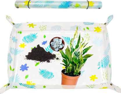 40.2" Large Repotting/Potting Soil Mat for Indoor Plants,Thicker Potting Tray for House Plants, Succulents,Cactus, Pots, Soil,Bonsai tool,Gardening Accessories Plant Lovers Gifts(40.2" x 29.1",Clear)