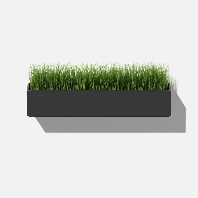 Veradek Forma Series Trough Hanging Planter - Rectangular Planter for Window Sill/Wall Decor | Made from Plastic-Stone Material | Modern Décor for Succulents, Indoor Small Plants
