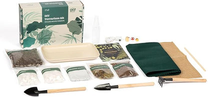 DIY Terrarium Kit with 13 Items Soil Pebbles Sphagnum Moss Activated Carbon Burlap Peat Moss Terrarium Tools Indoor Garden Make Your Own Terrarium