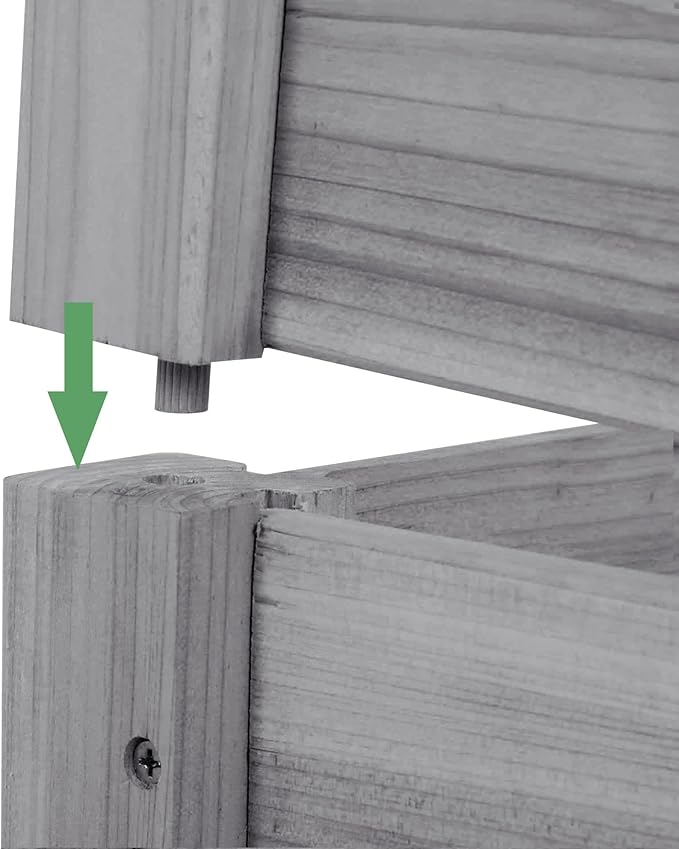 Topeakmart 3 Tier Raised Garden Bed Wood Garden Box Wooden Vegetables/Flower/Herb Elevated Garden Planter Boxes Outdoor, Gray
