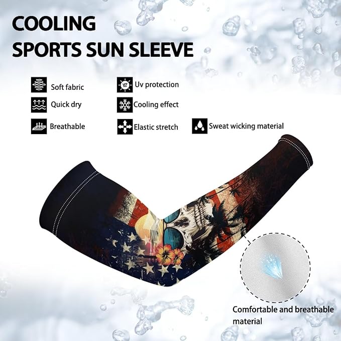 Binienty Unisex Arm Sleeves for Driving, Golf, Cycling, Sports, UV Protector Cooling Arm Sleeves Cover