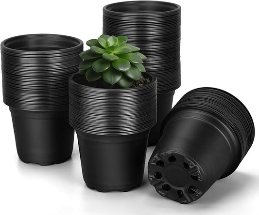 110pcs Small Plastic Palnt Pot, 4 Inch Nursery Pots with Drainage, Seedlings Starter Pots for Plants, Great for Herbs, Cuttings, and Starter Plants (5 inch)