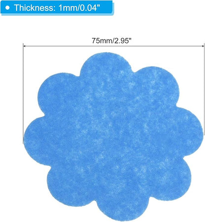 PATIKIL 3 Inch Plant Pot Hole Pad, 30 Pack Non-Woven Fabric Flower Shape Bonsai Bottom Soil Mat, Blue