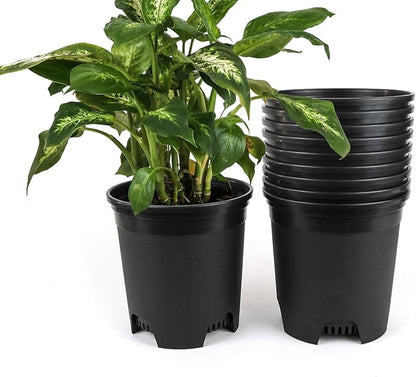 Wholesale Nursery Pot in Bulk 30-Pack 1.5 Gallon Plastic Planters for Outdoor Indoor Plants Gardening Flower Pots with Drainage Holes Color Black