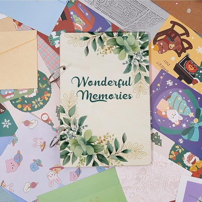 SUPERDANT Wonderful Memories Greeting Card Organizer Wedding Gift Card Holder Cards Keeper Storage Keepsake Book Binder Birthday Post Cards Photo Album Holder with Punch and 20pcs Inner Pockets