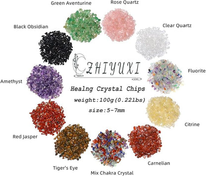 ZHIYUXI Crystal Fluorite Vase Filler, 0.22lbs, Polished Healing Chips for Decoration, Fish Tank Gravel, Succulent Plants, Home Decor