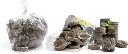 Jiffy Peat Soil Pellets Seed Starter Plugs - for Indoor Planting, Seedlings - 36 mm - Peat - 200 Count