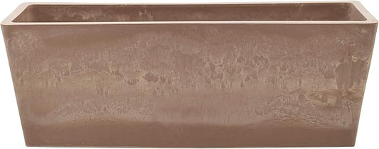 Arcadia Garden Products PSW U45TP Plastic/Stone/Wood Composite Simplicity Window Box, No Drainage Hole (Drillable), 17.5" x 7" x 6", Taupe