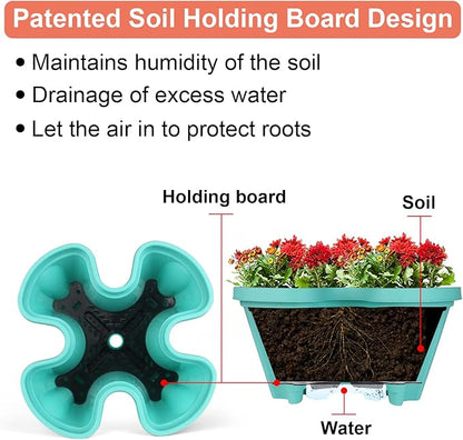 GameXcel Vertical Planter 5 Tier Stackable Planters Garden Planters Strawberry Herb Flower and Vegetable Planter Indoor Outdoor Gardening Pots with Removable Wheels and Tools