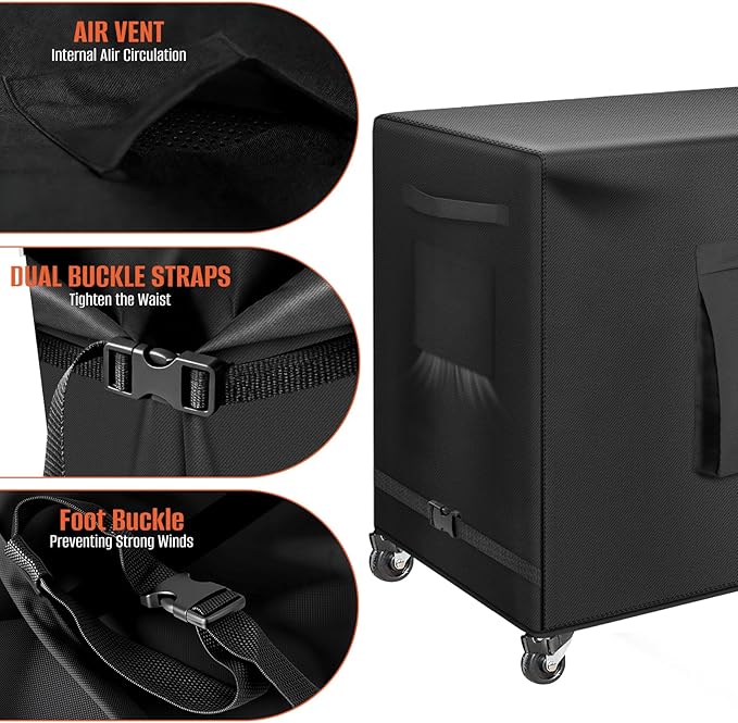 36 Inch Outdoor Prep Table Cover - Heavy Duty Waterproof Cover for Keter Unity Small Portable Table, Compatible with Storage Cabinet, Three-Shelf Movable Food Prep and Work Car - 36"L x 24"W x 35"H