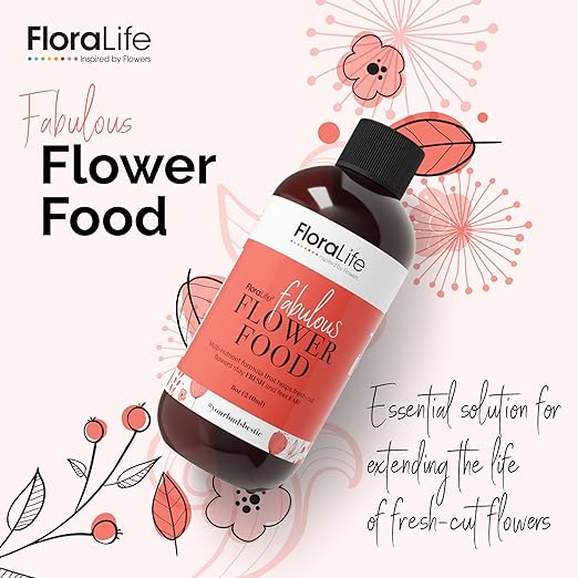 FloraLife Fresh-Cut Flower Food - Liquid Multi-Nutrient & Hydration Solution - 8oz