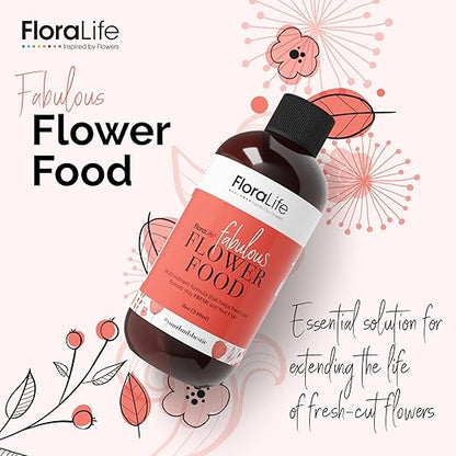 FloraLife Fresh-Cut Flower Food - Liquid Multi-Nutrient & Hydration Solution - 8oz