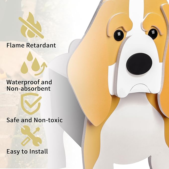 Beagle Dog Planter, Cute Animal Shape Flower Planters, Plant Pots for Indoor/Outdoor Garden Decor, Unique Gifts/Souvenirs for Pet Lovers