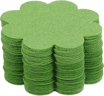 PATIKIL 3 Inch Plant Pot Hole Pad, 30 Pack Non-Woven Fabric Flower Shape Bonsai Bottom Soil Mat, Green