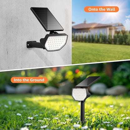 Lepro Solar Decorative Spot Lights 2 Pack, Cool White Modern Accent Lights for Garden & Landscape, IP65 Waterproof Adjustable Spotlight for Architecture, Pathways, Contemporary Decor